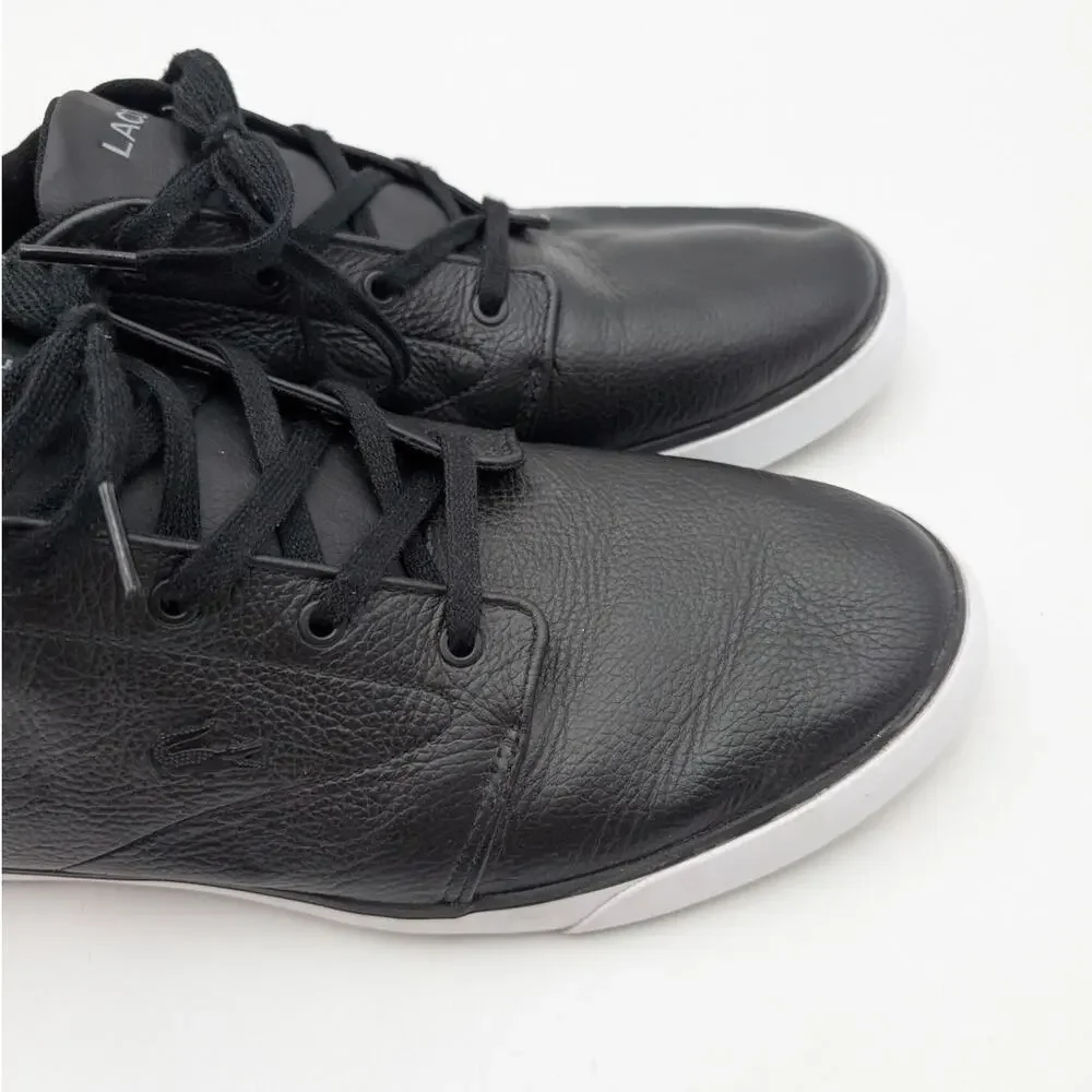 Lacoste Minzah Lace-Up Sneaker Shoes Round Toe Men's Black/White Size US13 EU47